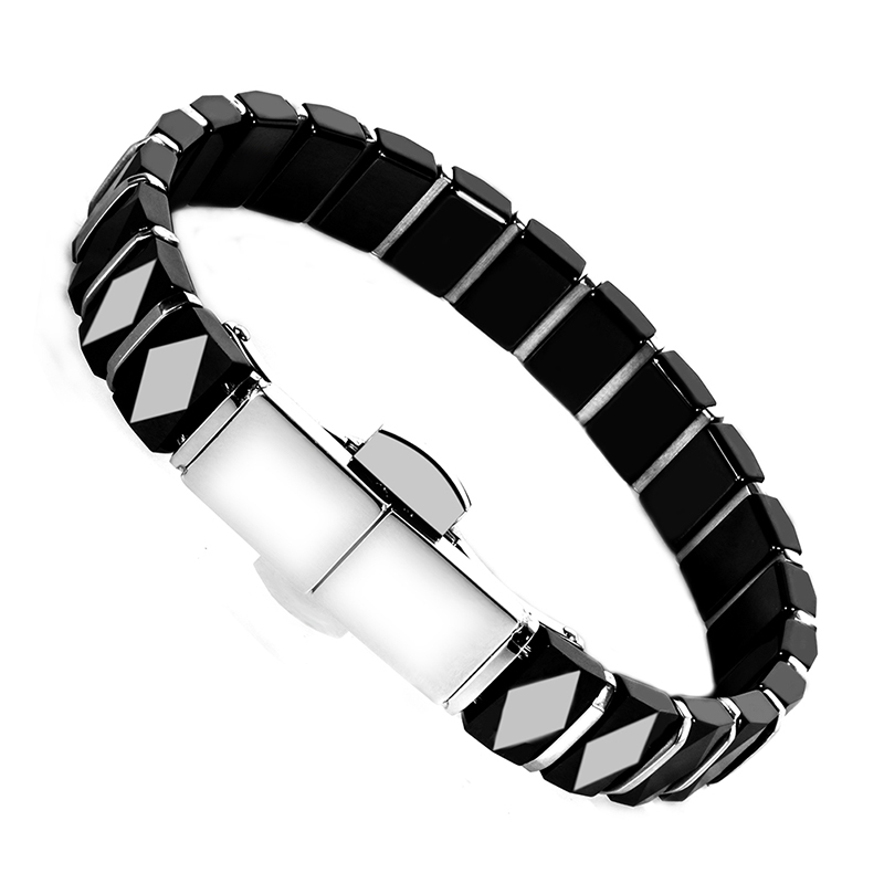 White Black Men Health Bracele - Ceramic Link Bracelet recension och pris