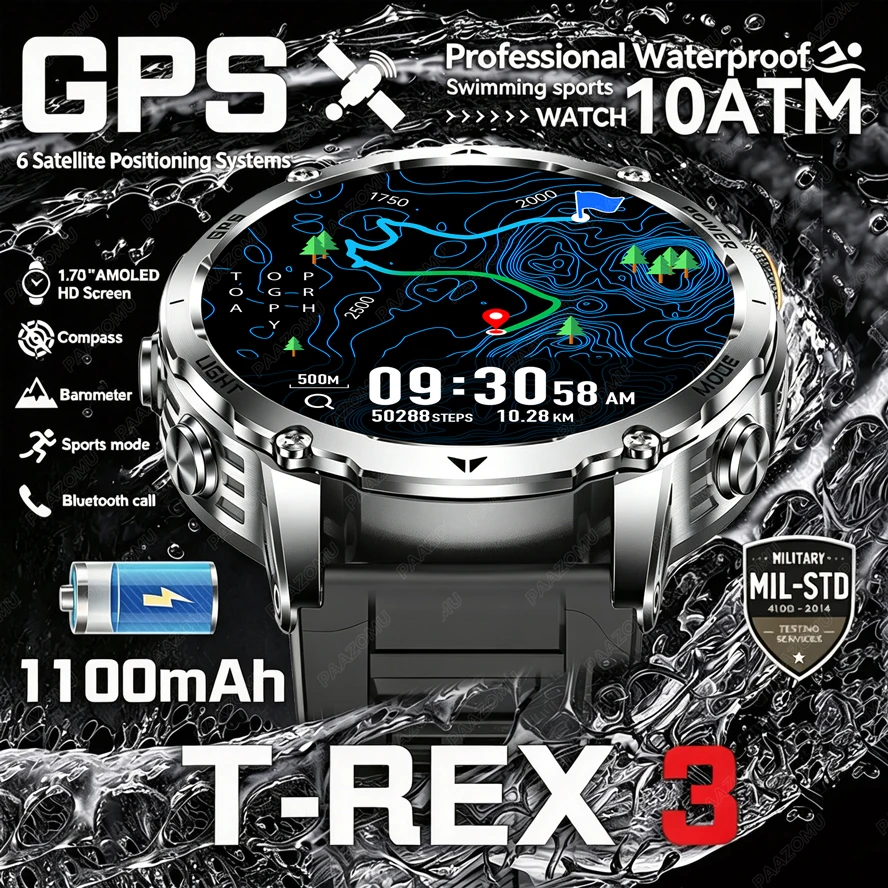 T-Rex 3 Military Grade Smartwa - Smartwatch M Active recension och pris