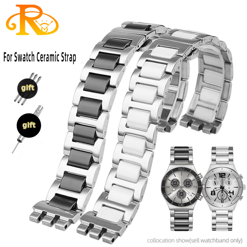 For Swatch Ceramic+ Stainless  - Ceramic Link Bracelet recension och pris