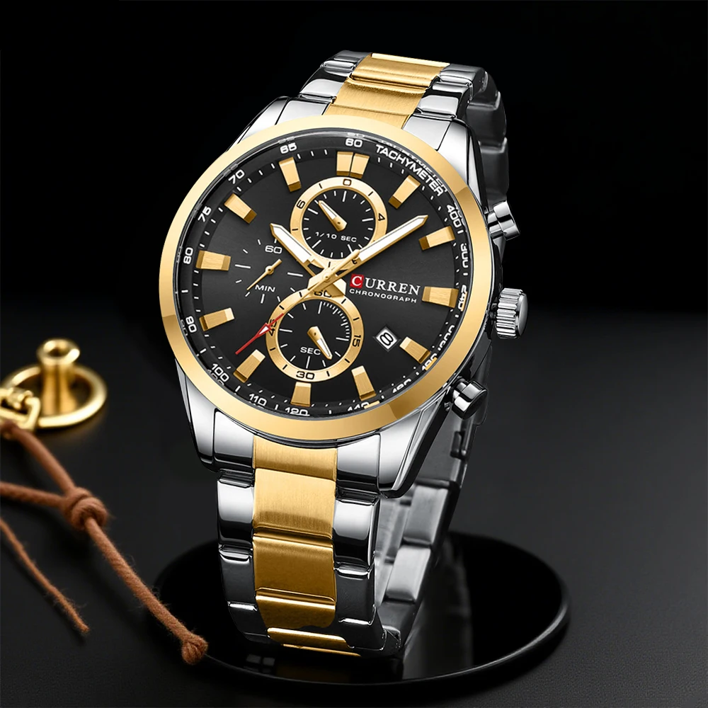 CURREN Casual Quartz Chrono Sp - Accessories With Watch recension och pris