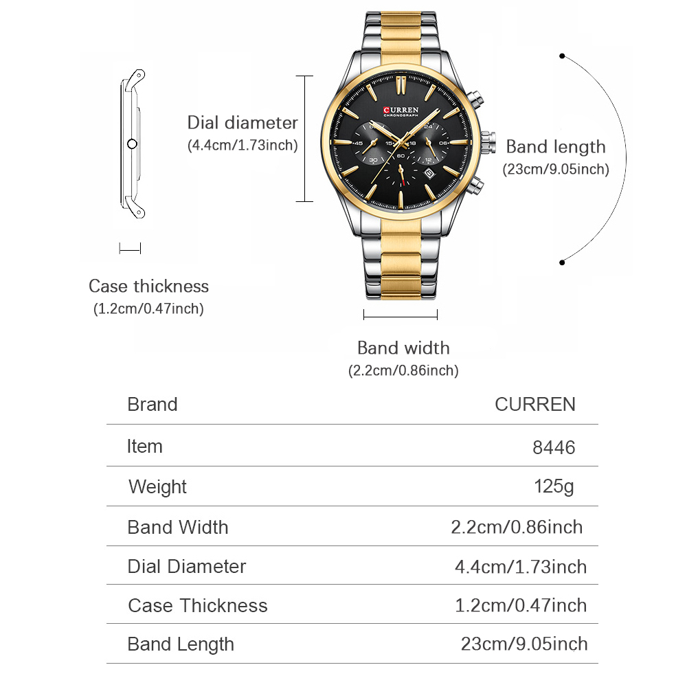 CURREN Casual Quartz Chrono Sp - Accessories With Watch recension och pris