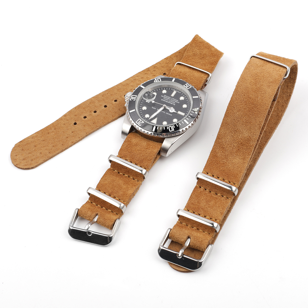 Soft Retro Suede Genuine Leath - Nylon Nato Strap recension och pris
