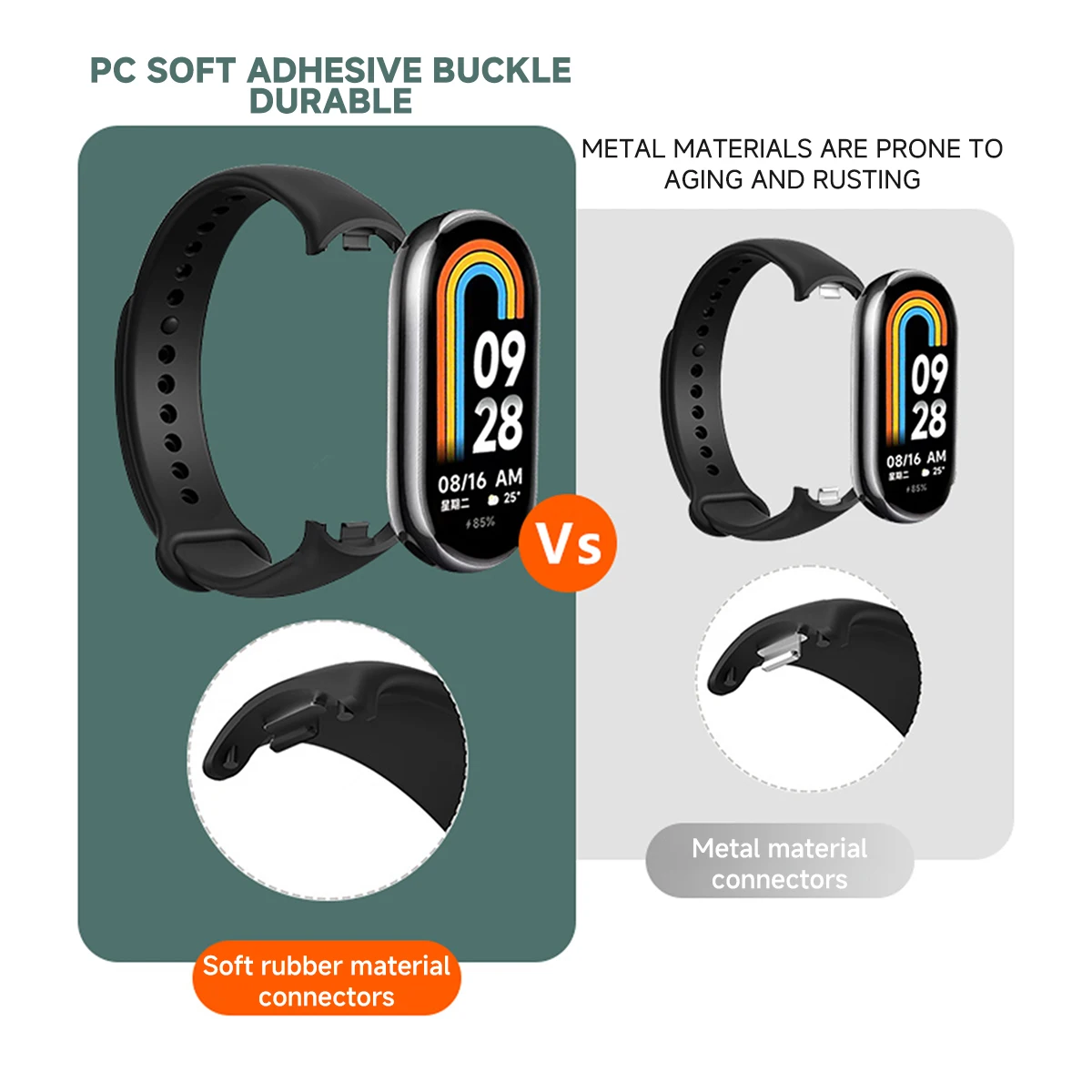 Strap for Xiaomi Mi Band 9/9 N - Silicone Band Replacement recension och pris
