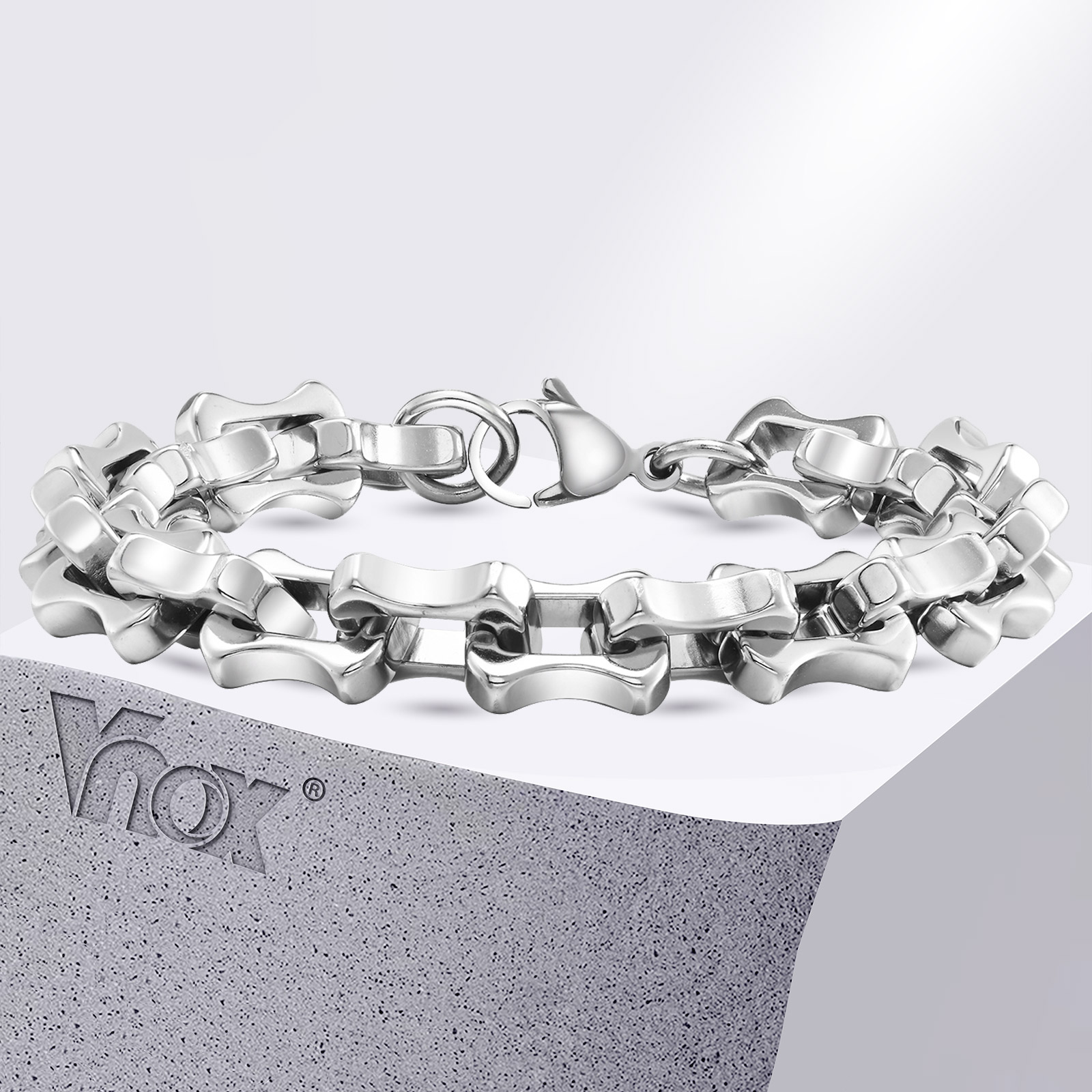 Vnox Heavy Bold Mens Chain Bra - Ceramic Link Bracelet recension och pris